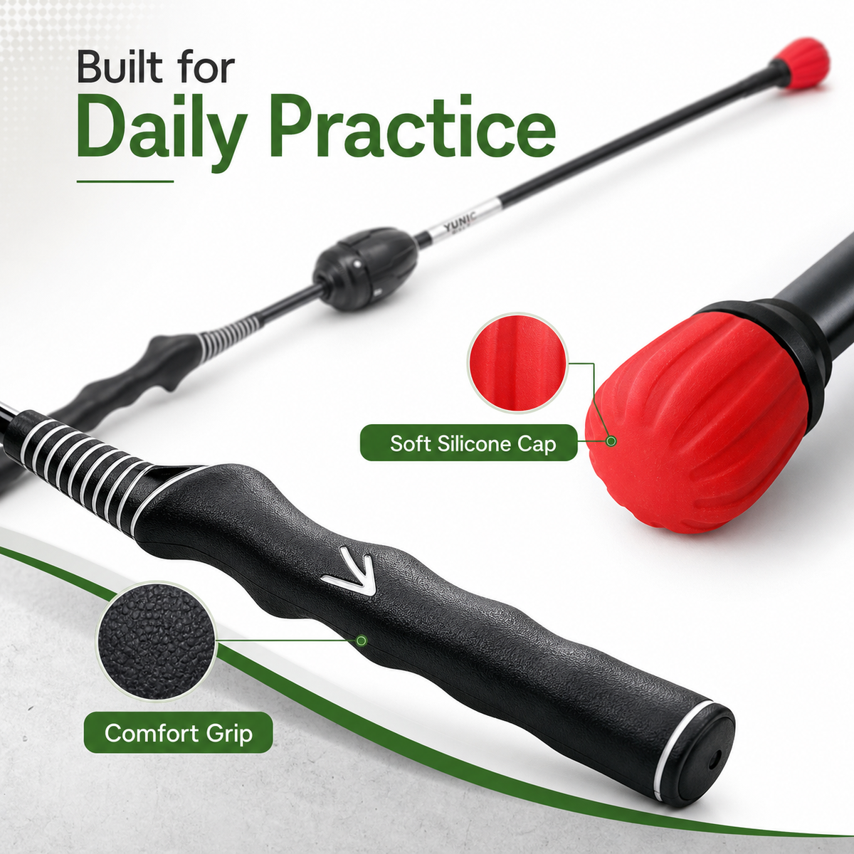 Golf Swing Trainer (Length and Strength Adjustable)